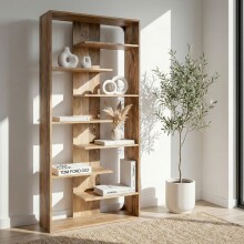Bücherregal >WL7.629< in Mango, Massivholz - 90x200x40cm (BxHxT)