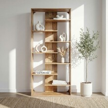 Bücherregal >WL7.629< in Mango, Massivholz - 90x200x40cm (BxHxT)