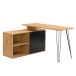 Eckschreibtisch >WL7.631< in Eiche Dekor, Holzwerkstoff - 130x110x75cm (LxBxH)