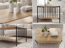 Couchtisch >WL7.636< in Eiche Dekor, Holzwerkstoff - 110x60x42cm (LxBxH)