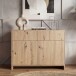 Sideboard >WL7.644< in Eiche Dekor, Holzwerkstoff - 88x76x40cm (BxHxT)