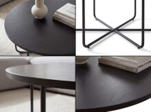 Couchtisch >WL7.649< in Eiche Schwarz, Holzwerkstoff - 35x80cm (HxD)