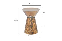 Beistelltisch >WL7.658< in Gold, Aluminium - 51x36cm (HxD)