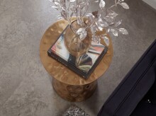 Beistelltisch >WL7.658< in Gold, Aluminium - 51x36cm (HxD)