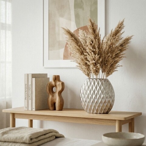 Dekovase >WL7.706< in Silber, Aluminium - 34x13x32cm (LxBxH)