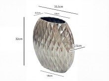 Dekovase >WL7.706< in Silber, Aluminium - 34x13x32cm (LxBxH)