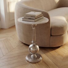 Beistelltisch >WL7.713< in Weiß / Silber,...