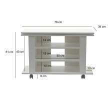 TV-Regal >WL7.772< in Weiß, Holzwerkstoff - 78x51x38cm (BxHxT)