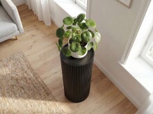 Beistelltisch >WL7.775< in Akazie Schwarz, Massivholz - 80x30cm (HxD)