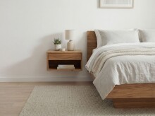 Nachttisch >WL7.776< hängend, in Akazie, Massivholz - 50x25x35cm (BxHxT)