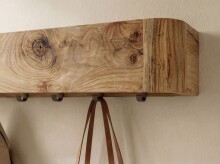 Garderobenhaken >WL7.780< in Akazie / schwarz - 100x20x20 (BxHxT)