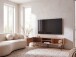 Lowboard >WL7.784< in Akazie, Massivholz & Metall - 160x50x45cm (BxHxT)