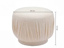 Sitzhocker >WL7.788< in creme, Bezug: Stoff - 40x50cm (HxD)
