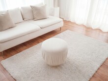 Sitzhocker >WL7.788< in creme, Bezug: Stoff - 40x50cm (HxD)