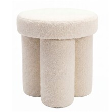 Sitzhocker >WL7.789< in creme, Bezug: Teddystoff -...