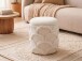Pouf >WL7.791< in creme, Bezug: Teddystoff - 45x40cm (HxD)