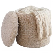 Pouf >WL7.793< in Beige, Bezug: Stoff - 45x40cm (HxD)