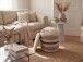 Pouf >WL7.794< in Beige, Bezug: Stoff - 45x40cm (HxD)