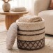 Pouf >WL7.797< in Beige, Bezug: Stoff - 45x40cm (HxD)
