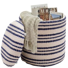 Pouf >WL7.799< in Beige, Bezug: Stoff - 45x40cm (HxD)