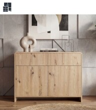 Sideboard >WL7.644< in Eiche Dekor, Holzwerkstoff -...