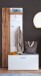 Garderoben-Set >Gandia< in Weiss / Wotan Eiche Dekor - 117x196x38 (BxHxT)