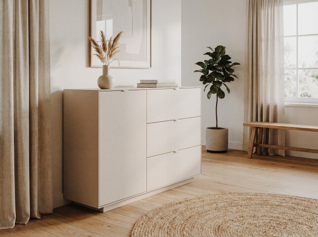 Sideboard >Sivas< in Sand, Holzwerkstoff - 160x90x37,5cm (BxHxT)