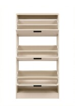Schuhkipper >Zwolle< in Beige, Holzwerkstoff - 60x117x24cm (BxHxT)