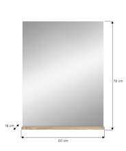Spiegel >Lambada< in Eiche Sonoma hell Dekor / Spiegelglas - 60x79x18 (BxHxT)