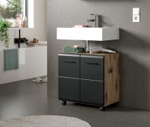 Waschbeckenunterschrank >Ice< in Nox Oak Dekor /...