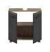 Waschbeckenunterschrank >Ice< in Nox Oak Dekor / Schwarz - 60x58x30cm (BxHxT)