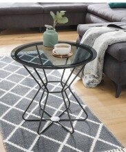Beistelltisch >Sunbeam< in Schwarz & Grauglas,...