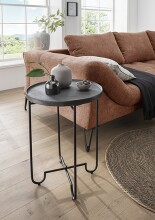 Beistelltisch >Vanja< in Schwarz, Aluminium /...