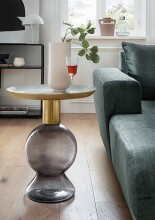 Beistelltisch >Mattia< in Emaille & Gold,...