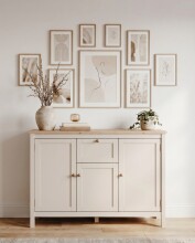 Sideboard >Bergen< in samt / Dekor Artisan Eiche - 120x90x40 (BxHxT)