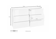 Sideboard >ONDA< in matt Kaschmir - 155,1x81,5x40 (BxHxT)