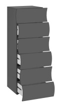 Schubkastenkommode >ONDA< in Matt Anthrazit - 50x121,7x40 (BxHxT)