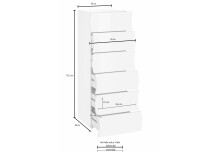 Schubkastenkommode >ONDA< in Matt Anthrazit - 50x121,7x40 (BxHxT)