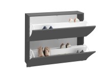 Schuhkipper >ONDA< in Matt Anthrazit, Holzwerkstoff - 101x81,1x26,6cm (BxHxT)