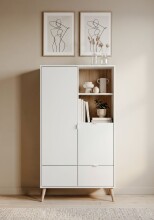 Highboard >Soma< in weiß / Dekor Eiche,...