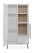 Highboard >Soma< in weiß / Dekor Eiche, Holzwerkstoff - 78x154x40cm (BxHxT)