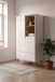 Highboard >Soma< in weiß / Dekor Eiche, Holzwerkstoff - 78x154x40cm (BxHxT)