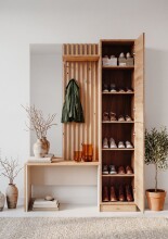 Kompaktgarderobe >Medan< in Dekor Artisan Oak / samt - 122x190x37 (BxHxT)