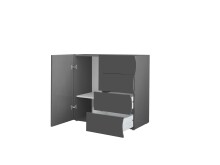 Kommode >ONDA< in matt anthrazit, Holzwerkstoff - 89,7x81,7x40 (BxHxT)