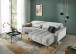Ecksofa >Wolve< elektr. Sitzverstellung, Aragon silbergrau - 277x108x179cm (BxHxT)