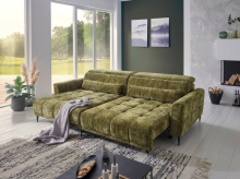 Ecksofa >Wolve< elektr. Sitzverstellung, Cremona 38 oliv - 277x108x179cm (BxHxT)