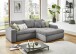 Polsterecke >Luno< Stauraum+Schlaffunktion, Cord hellgrau - 241x89x175cm (BxHxT)