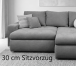 Polsterecke >Luno< elektr. Sitztiefenverstellung, Cord creme - 241x89x175cm (BxHxT)