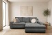 Polsterecke >Luno< el. Sitztiefenverstellung, Feincord dunkelgrau - 241x89x175cm (BxHxT)