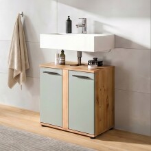 Waschbeckenunterschrank >Blake< in Artisan Eiche Nachbildung/Salbei